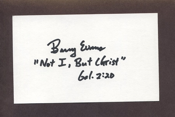 BARRY EVANS SIGNED 3x5 Index Card San Diego Padres Yankees