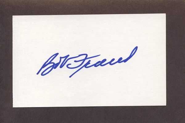 BOB FRIEND SIGNED 3x5 Index Card (d.2019) 1960 Pittsburgh Pirates Yankees Mets