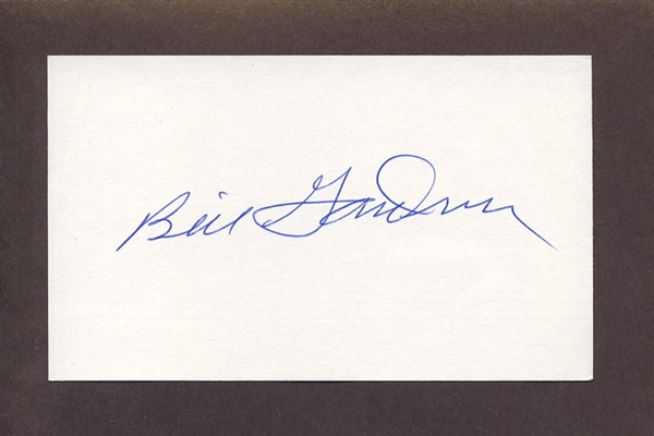 BILLY GARDNER SIGNED 3x5 Index Card 1961 New York Yankees Giants Orioles Red Sox