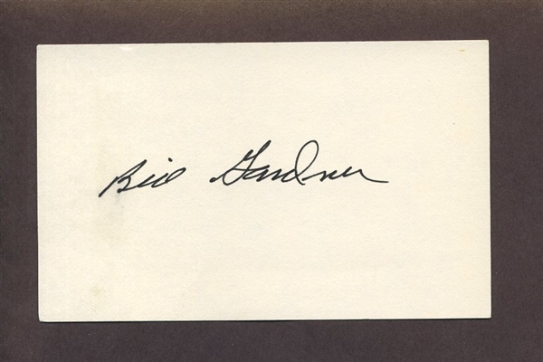 BILLY GARDNER SIGNED 3x5 Index Card 1961 New York Yankees Giants Orioles Red Sox