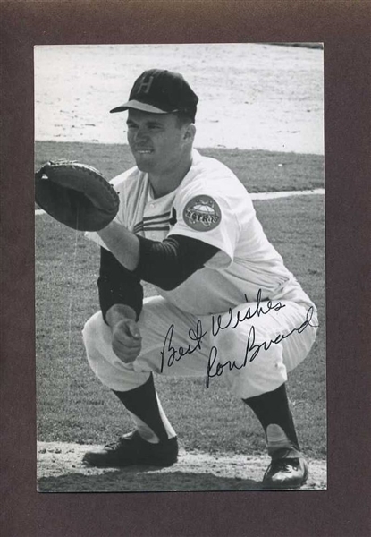 RON BRAND 1965-68 Houston Astros SIGNED Real Photo Postcard RPPC 