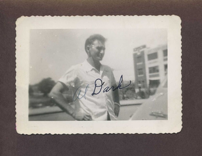 AL DARK 1946-49 Boston Braves SIGNED Snapshot Photo (d.2014)