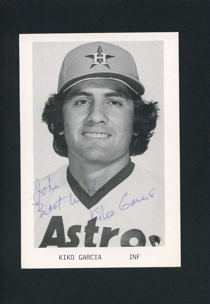 KIKO GARCIA 1981-82 Houston Astros SIGNED Photo Postcard 