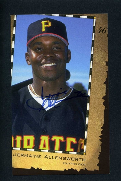 JERMAINE ALLENSWORTH 1996-98 Pittsburgh Pirates SIGNED Photo Postcard 