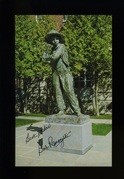 BOB RAMAZZOTTI SIGNED Postcard (d.2000) Dodgers Chicago Cubs