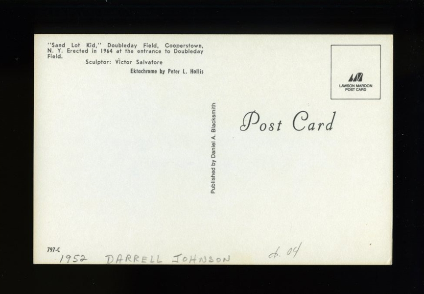 DARRELL JOHNSON SIGNED Postcard (d.2004) 1961 Cincinnati Reds
