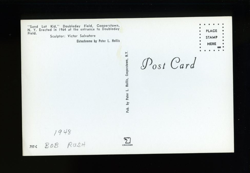 BOB RUSH SIGNED Postcard (d.2011) Chicago Cubs Braves White Sox