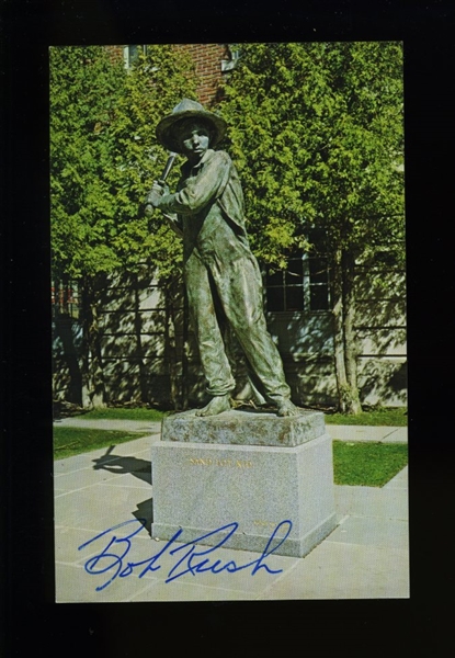 BOB RUSH SIGNED Postcard (d.2011) Chicago Cubs Braves White Sox