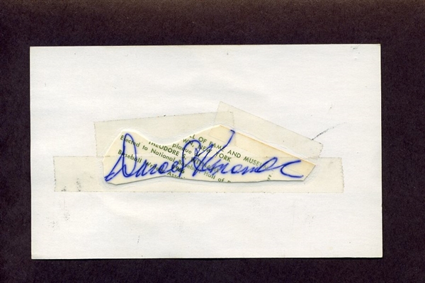 DAROLD KNOWLES SIGNED 3x5 Index Card 1973 Athletics Senators Orioles Phillies