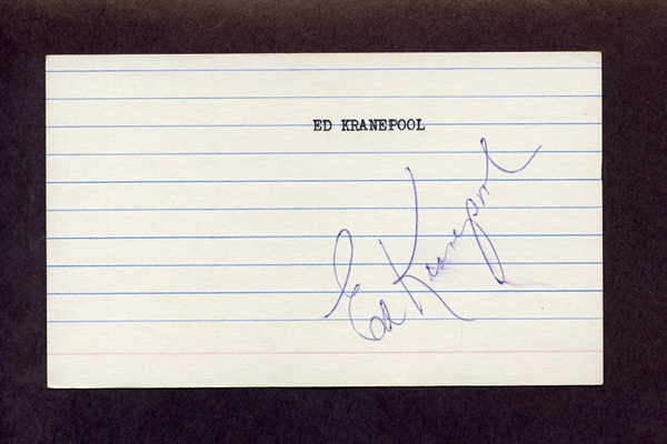 ED KRANEPOOL SIGNED 3x5 Index Card 1969 New York Mets