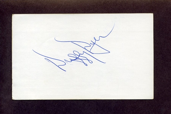 DUFFY DYER SIGNED 3x5 Index Card 1969 New York Mets Tigers