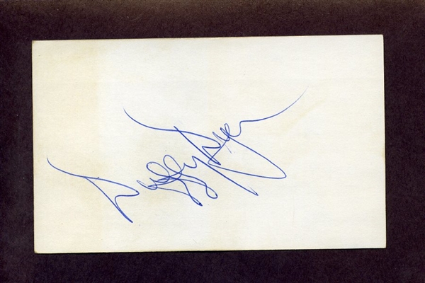 DUFFY DYER SIGNED 3x5 Index Card 1969 New York Mets Tigers