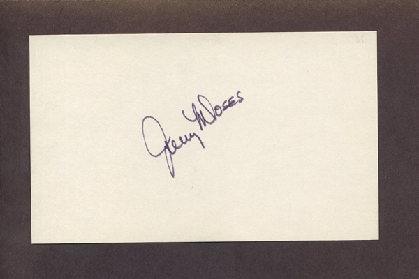 JERRY MOSES SIGNED 3x5 Index Card (d.2018) Red Sox Angels Indians Yankees Tigers