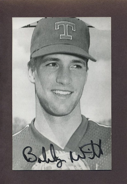 BOBBY WITT 1986-92 Texas Rangers SIGNED Real Photo Postcard RPPC 