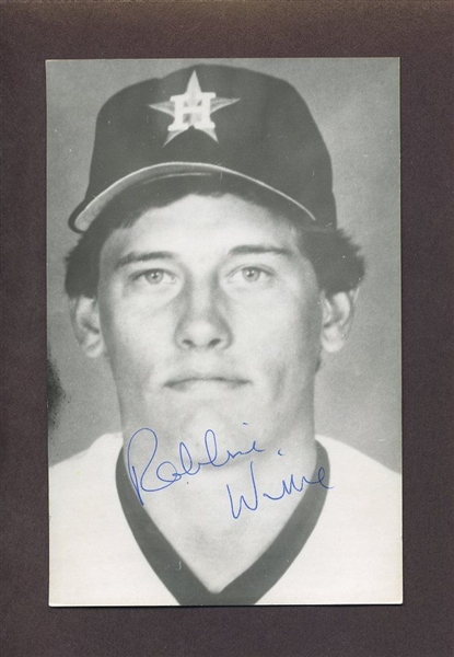 ROBBIE WINE 1986 Houston Astros SIGNED Real Photo Postcard RPPC 