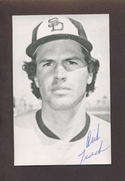 RICH TROEDSON 1973 San Diego Padres SIGNED Real Photo Postcard RPPC 