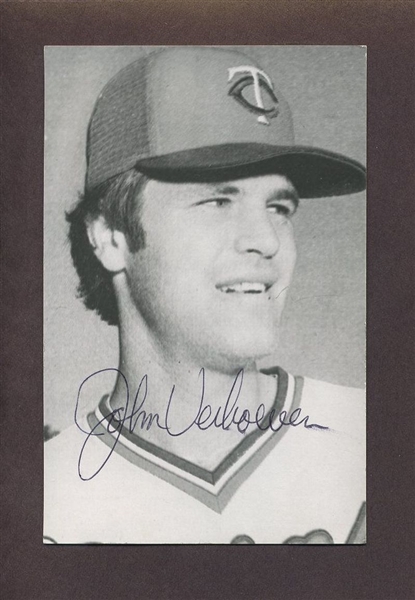 JOHN VERHOEVEN 1980-81 Minnesota Twins SIGNED Real Photo Postcard RPPC 