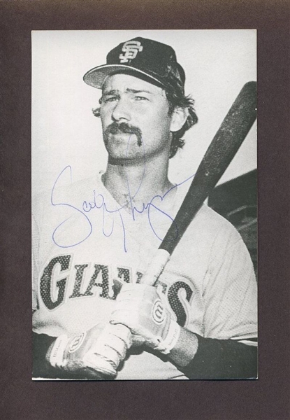 SCOT THOMPSON 1984-85 San Francisco Giants SIGNED Real Photo Postcard RPPC 