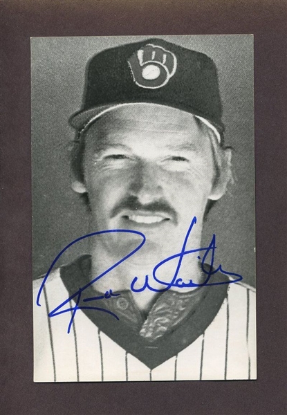 RICK WAITS 1983-85 Milwaukee Brewers SIGNED Real Photo Postcard RPPC 