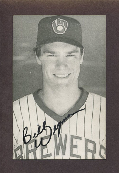 BILL WEGMAN 1985-89 Milwaukee Brewers SIGNED Real Photo Postcard RPPC 