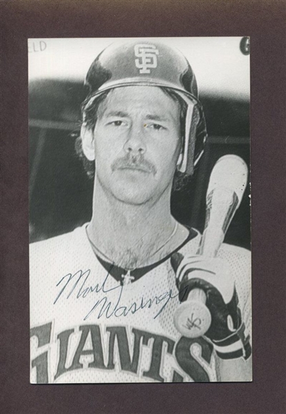 MARK WASINGER 1987-88 San Francisco Giants SIGNED Real Photo Postcard RPPC 
