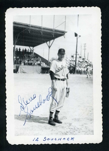 BUD SOUCHOCK 1951 Detroit Tigers SIGNED Photo (d.2002)