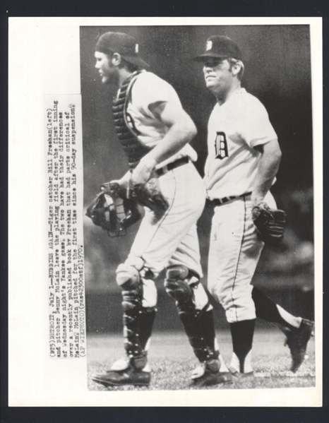 1970 Detroit Tigers DENNY McLAIN & BILL FREEHAN Vintage News Wire Photo