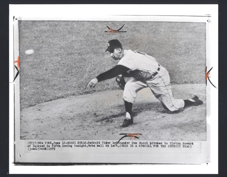 1959 Detroit Tigers DON MOSSI Vintage News Wire Photo