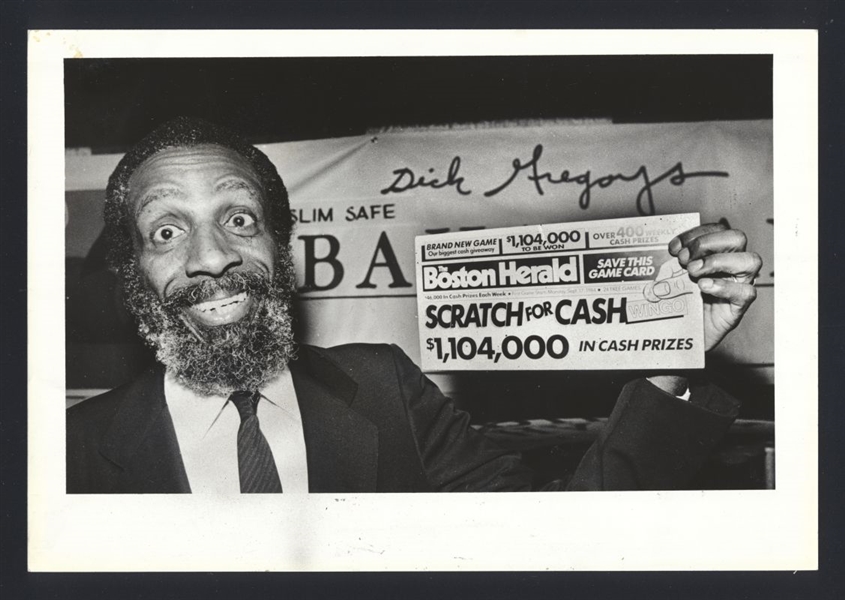 1980s DICK GREGORY Lottery Fan Vintage Original Photo COMEDIAN ACTOR