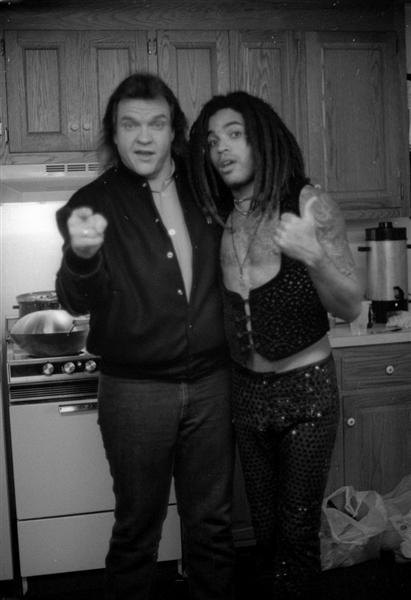 1990s MEAT LOAF & LENNY KRAVITZ Original 35mm Photo Negative bn