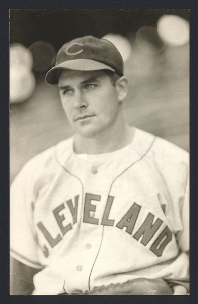 EDDIE ROBINSON Real Photo Postcard RPPC 1946-48 Cleveland Indians George Burke 