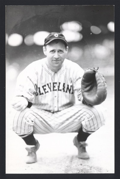 WALLY SCHANG Real Photo Postcard RPPC 1936 Cleveland Indians George Burke 