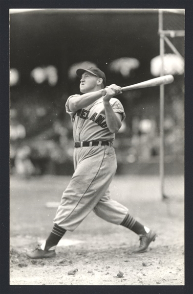 PAT SEEREY Real Photo Postcard RPPC 1946 Cleveland Indians George Burke 