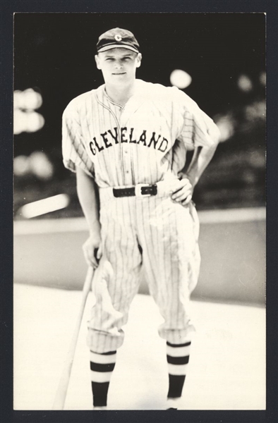 JOE VOSMIK Real Photo Postcard RPPC 1935-36 Cleveland Indians George Burke 