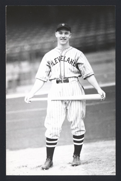 ROY WEATHERLY Real Photo Postcard RPPC 1935-36 Cleveland Indians George Burke 