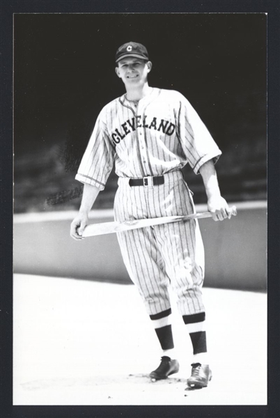 AB WRIGHT Real Photo Postcard RPPC 1935 Cleveland Indians George Burke 