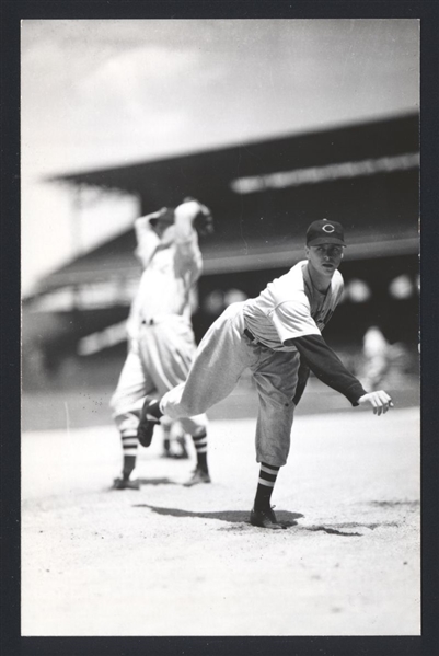 BILL ZUBER Real Photo Postcard RPPC 1939-40 Cleveland Indians George Burke 