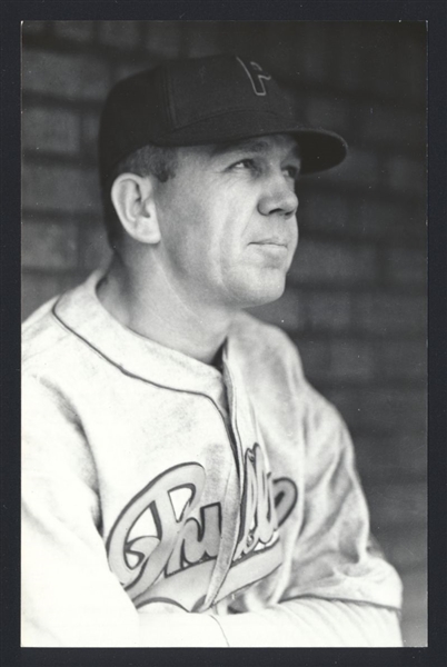 BILL HALLAHAN Real Photo Postcard RPPC 1938 Philadelphia Phillies George Burke 