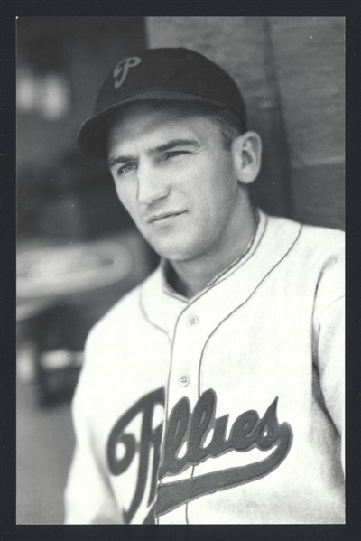 MICKEY HASLIN Real Photo Postcard RPPC 1935 Philadelphia Phillies George Burke 