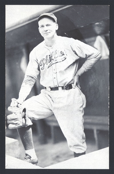 HARVEY HENDRICK Real Photo Postcard RPPC 1934 Phillies George Burke 