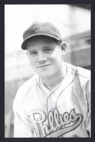 ART REBEL Real Photo Postcard RPPC 1938 Philadelphia Phillies George Burke 