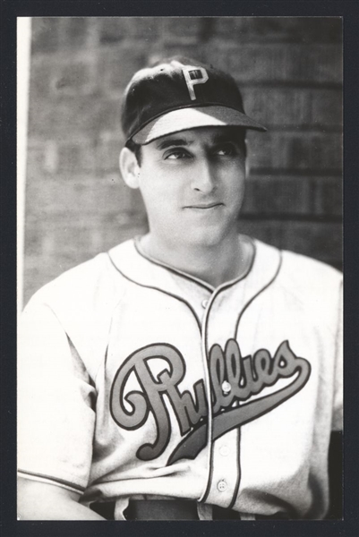 JOHNNY RIZZO Real Photo Postcard RPPC 1940-41 Phillies George Burke 