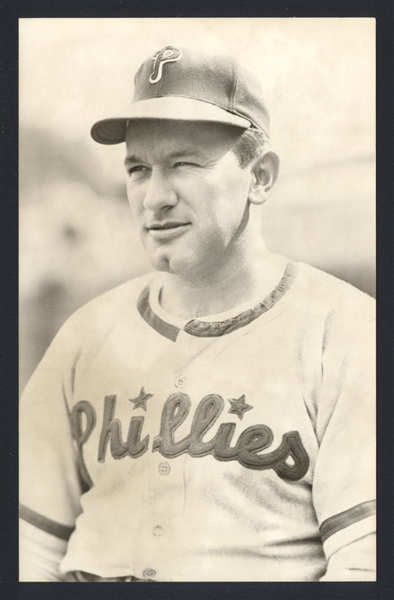 FREDDY SCHMIDT Real Photo Postcard RPPC 1947 Philadelphia Phillies George Burke 