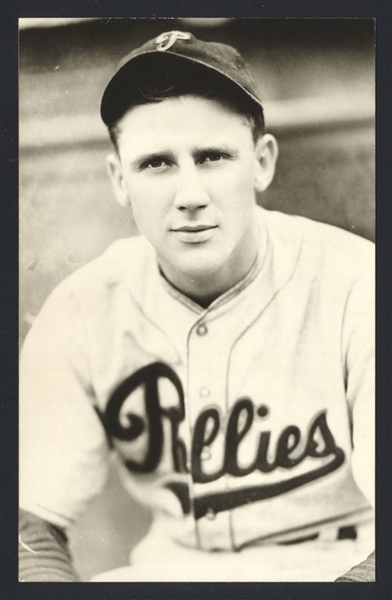 GEORGE SCHAREIN Real Photo Postcard RPPC 1937 Phillies George Burke 