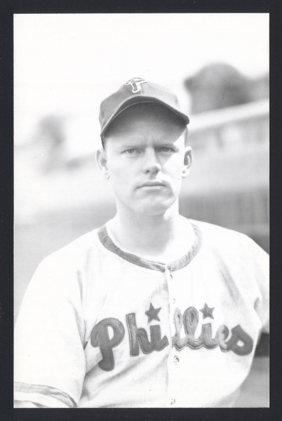 HOMER SPRAGINS Real Photo Postcard RPPC 1947 Philadelphia Phillies George Burke 