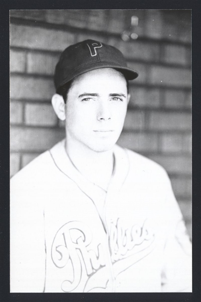 JUSTIN STEIN Real Photo Postcard RPPC 1938 Philadelphia Phillies George Burke 