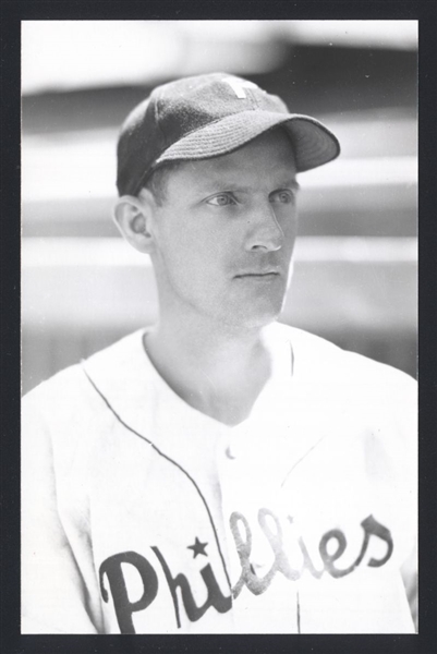 GLEN STEWART Real Photo Postcard RPPC 1944 Philadelphia Phillies George Burke 