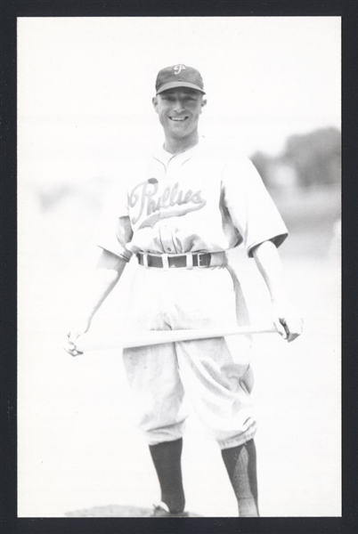 JOHNNY VERGEZ Real Photo Postcard RPPC 1935 Philadelphia Phillies George Burke 