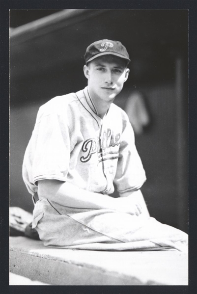 BUCKY WALTERS Real Photo Postcard RPPC 1934 Philadelphia Phillies George Burke 