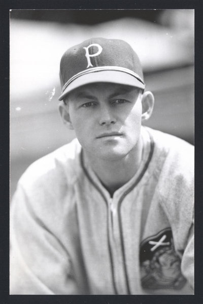 BUD STEWART Real Photo Postcard RPPC 1941 Pittsburgh Pirates George Burke 